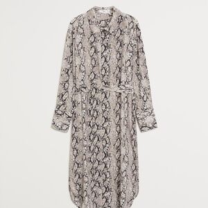 Snakeskin print flowy midi/maxi shirt dress